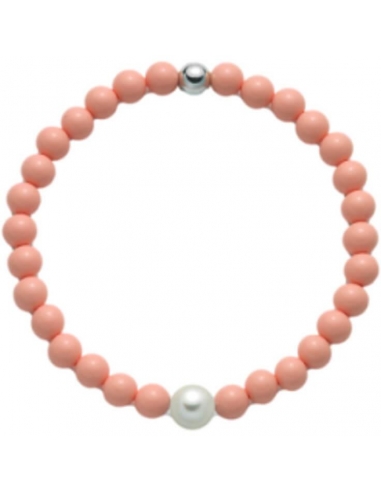 MILUNA BRACCIALE ARGENTO E CORALLO ROSA